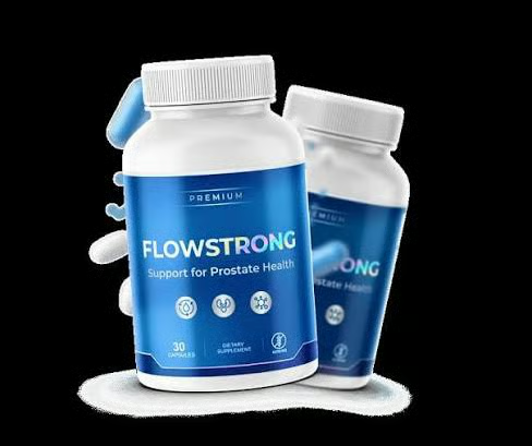 FlowStrong supplement bottles